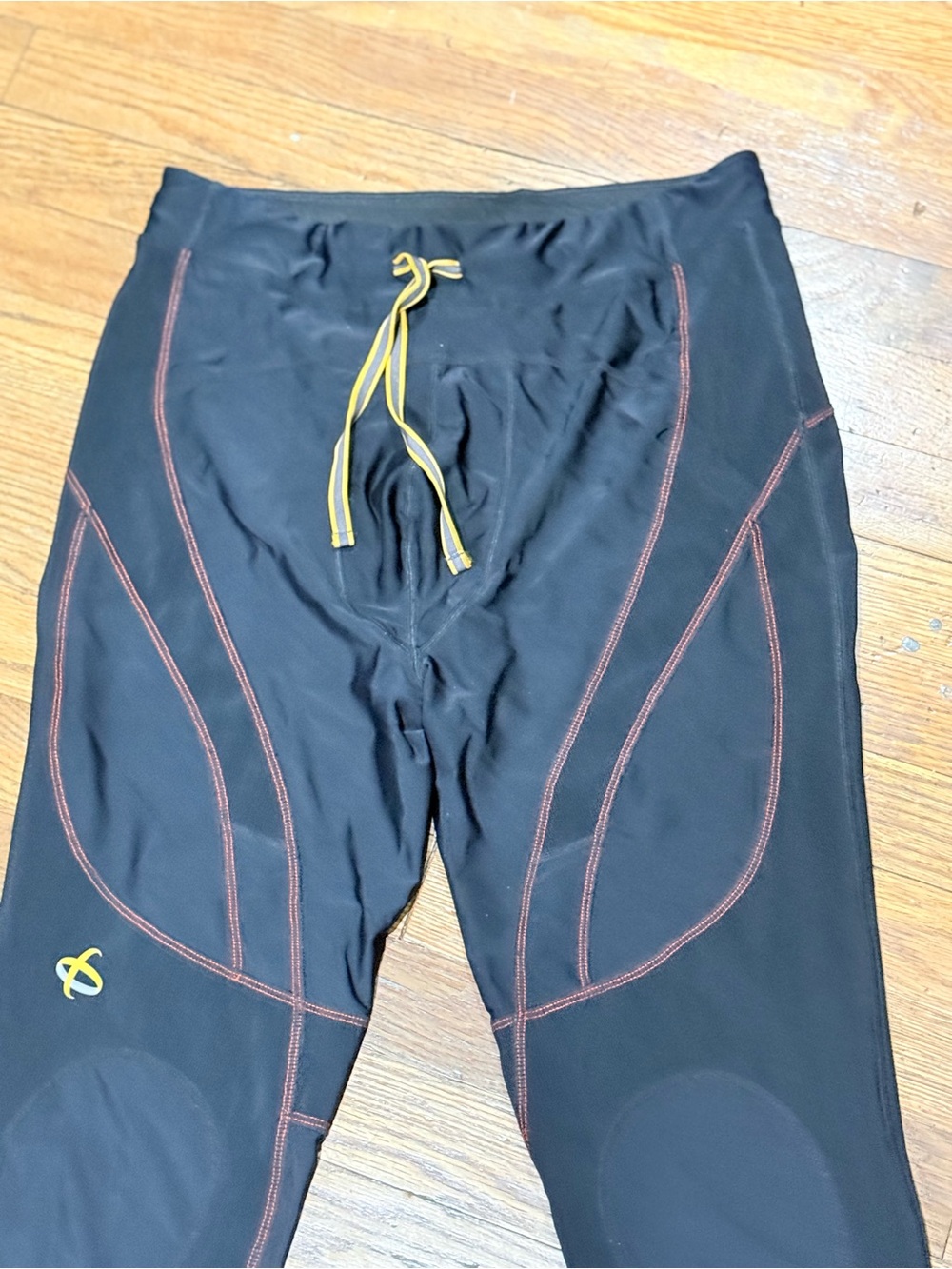 OPEDIX Black Compression Athletic Tights with Yellow Accents Size XL - Picture 4 of 7